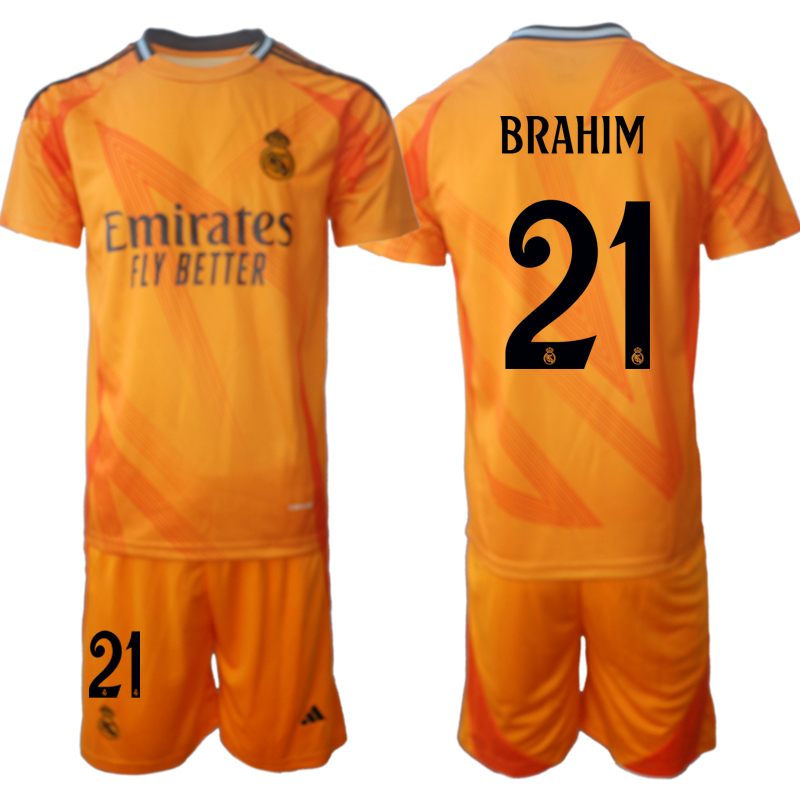 Men 2024-2025 Club Real Madrid away orange 21 Soccer Jersey